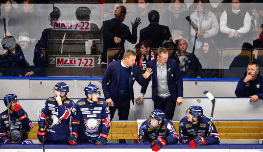 Linköpings bås med tränare Bert Robertsson