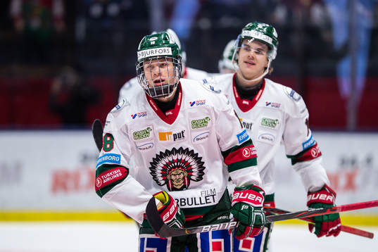 Frölundas Lucas Raymond jublar