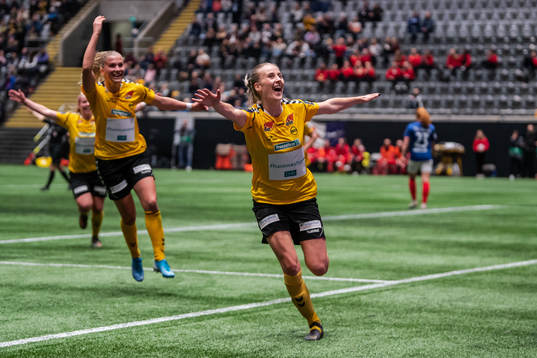Anja Sønstevold of LSK Kvinner celebrates