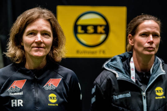 Hege Riise, head coach of LSK Kvinner, and Cecilie