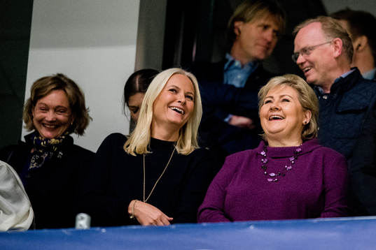 Mette-Marit, crown princess, and Erna Solberg, prime