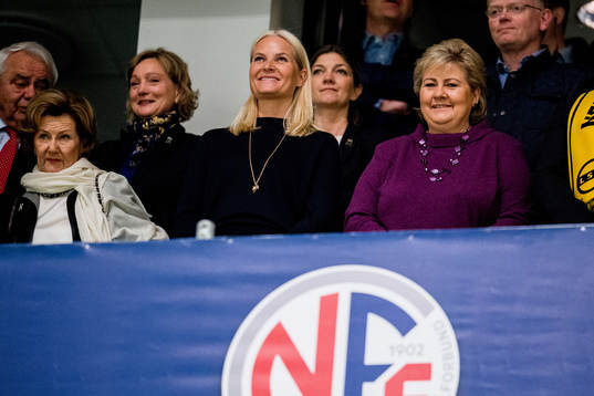 Mette-Marit, crown princess, and Erna Solberg, prime