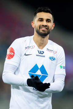 Etzaz Hussain of Molde celebrates