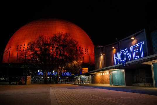 Exteriör av Hovet och Globen