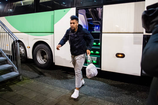 Bismar Gilberto Acosta Evans of Brann arrives