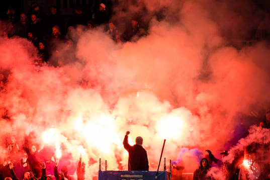 Spectators in the stands