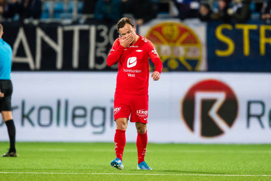 Fredrik Haugen of Brann looks dejected