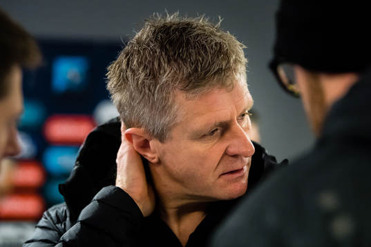Lars Arne Nilsen, head coach of Brann,in the mixed zone