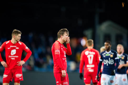 Fredrik Haugen of Brann looks dejected
