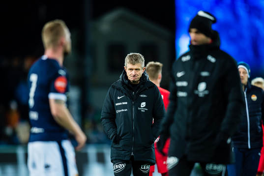 Lars Arne Nilsen, head coach of Brann, looks dejected