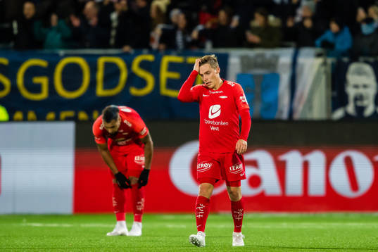 Ruben Yttergård Jenssen of Brann looks dejected