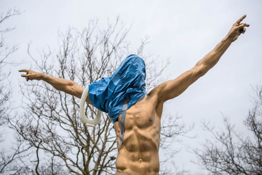 The statue of Zlatan Ibrahimovic has been vandalized