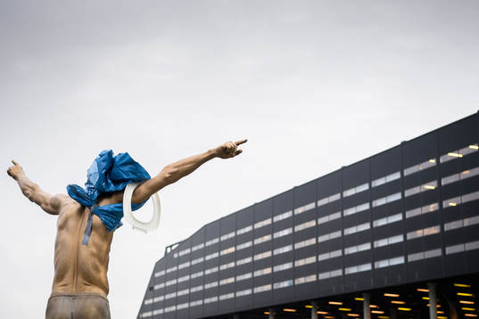 The statue of Zlatan Ibrahimovic has been vandalized
