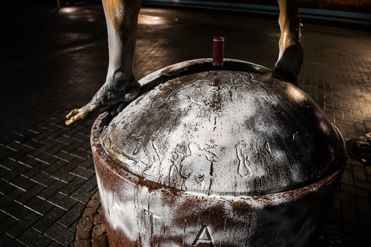 The statue of Zlatan Ibrahimovic has been vandalized