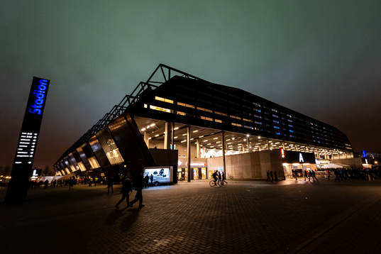 General view of the exterior of Malmö New Stadium prior to