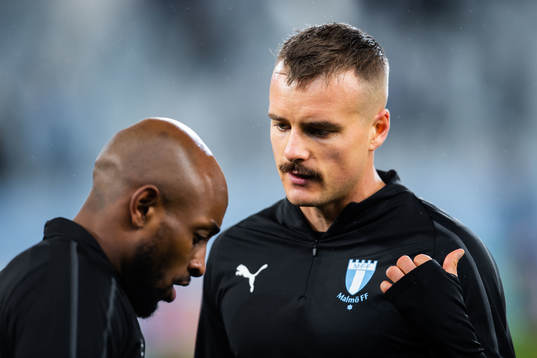 Fouad Bachirou and Eric Larsson of Malmö FF