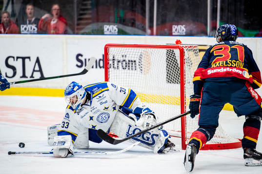 Leksands målvakt Axel Brage och Djurgårdens Dick Axelsson