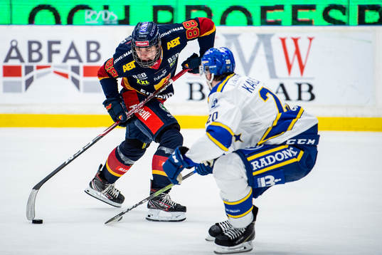 Djurgårdens Alexander Holtz och Leksands Mattias Karlsson