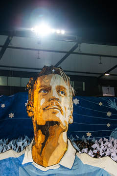 Supporters of Malmö FF with a tifo acclaiming Markus