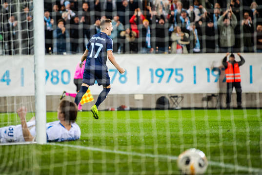 Rasmus Bengtsson of Malmö FF celebrates