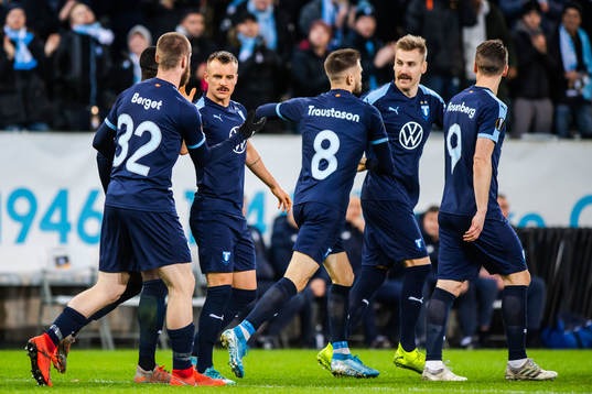 Jo Inge Berget, Eric Larsson and Rasmus Bengtsson of Malmö