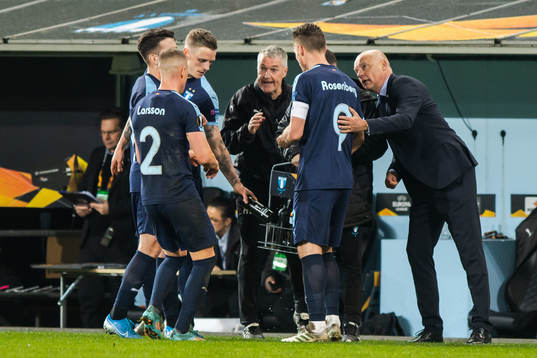 Uwe Rösler, head coach and Markus Rosenberg of Malmö FF