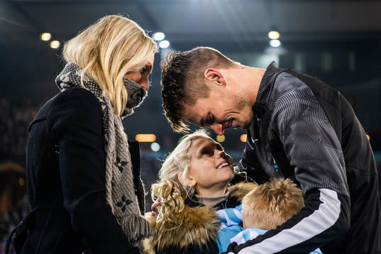Markus Rosenberg of Malmö FF with his children