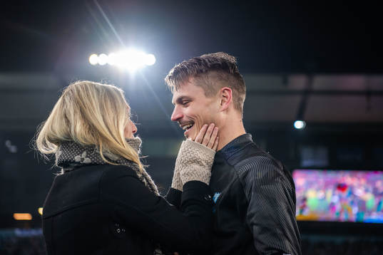 Markus Rosenberg of Malmö FF with wife Maria