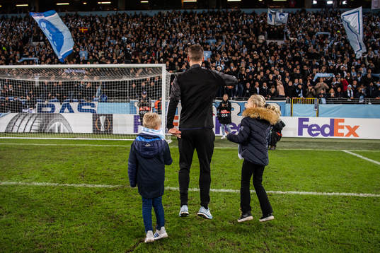 Markus Rosenberg of Malmö FF with his children