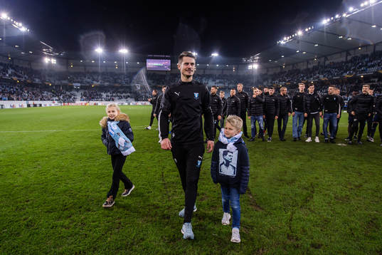 Markus Rosenberg of Malmö FF with his children