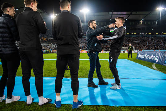 Björn Anklev and Markus Rosenberg of Malmö FF