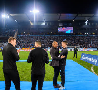 Martin Dahlin when Markus Rosenberg of Malmö FF is honored