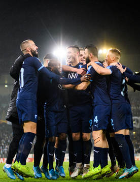 Markus Rosenberg of Malmö FF celebrate with team mates