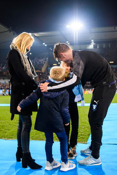 Markus Rosenberg of Malmö FF with his wife Maria and their