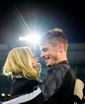 Markus Rosenberg of Malmö FF with his wife Maria