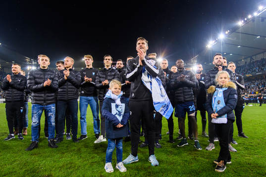 Markus Rosenberg of Malmö FF with his children Izabella