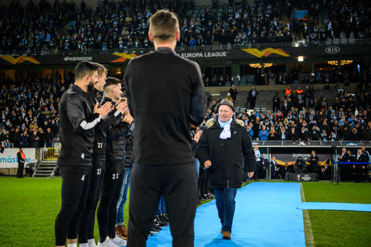 Johnny Gyllensjö and Markus Rosenberg of Malmö FF