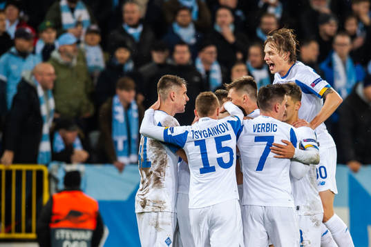 Players of Dynamo Kiev celebrates