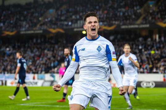 Benjamin Verbic of Dynamo Kiev celebrates