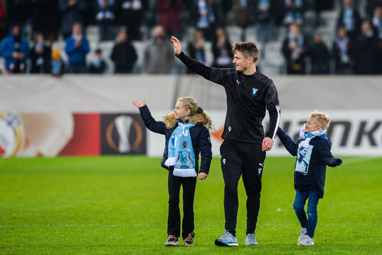 Markus Rosenberg of Malmö FF with his children