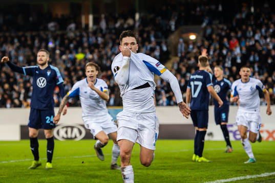 Benjamin Verbic of Dynamo Kiev celebrates