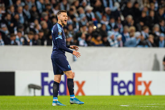 Arnor Traustason of Malmö FF reacts