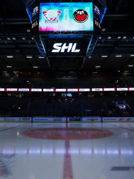 Jumbotronen innan ishockeymatchen i SHL mellan Linköping