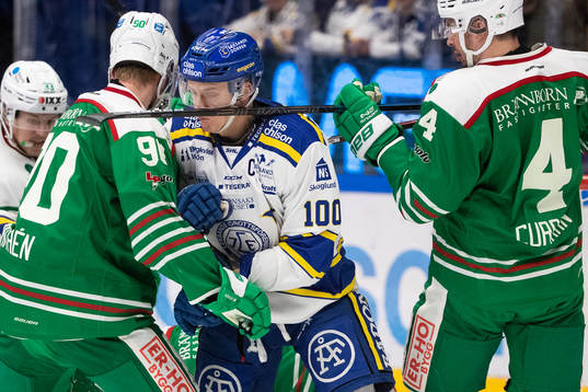 Leksands Martin Karlsson och Rögles Ted Brithén och Kodie
