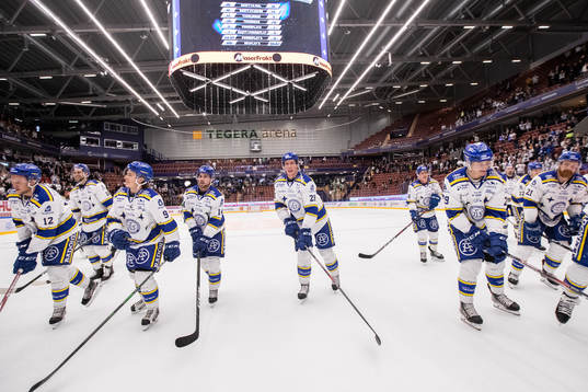 Leksands spelarna jublar