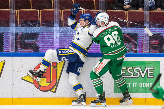 Leksands Martin Karlsson och Rögles Eric Gelinas