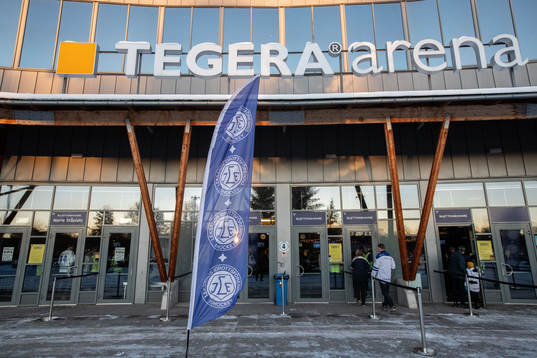 Tegera Arena innan ishockeymatchen i SHL mellan Leksand och