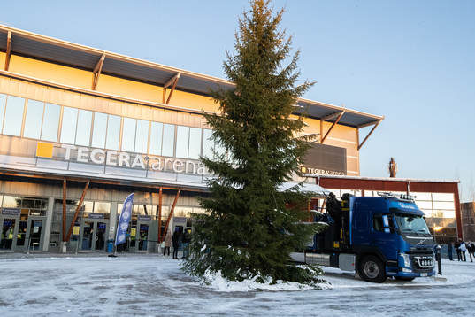Tegera Arena innan ishockeymatchen i SHL mellan Leksand och