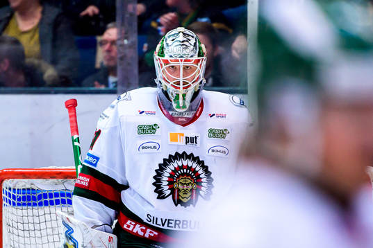 Frölundas goalkeeper Niklas Rubin