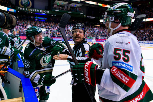 Färjestads Linus Johansson och Frölundas David Printz